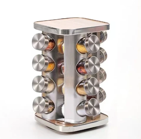 

Round Coffee Capsule Rack Stainless Steel Coffee Capsule Storage Rotating Spice Rack