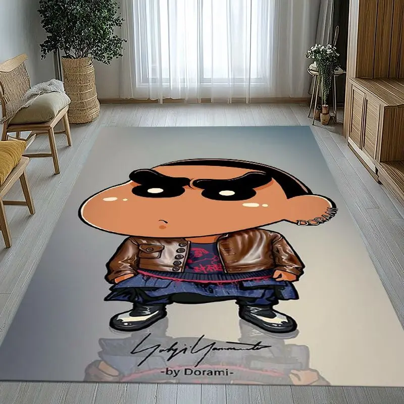 3D C-Crayon Shin-chans Cartoon Area Rug,Soft Non-Slip Carpet Mat for Living Room Bedroom Kids Playroom,Sofa Floor Rug,Home Decor