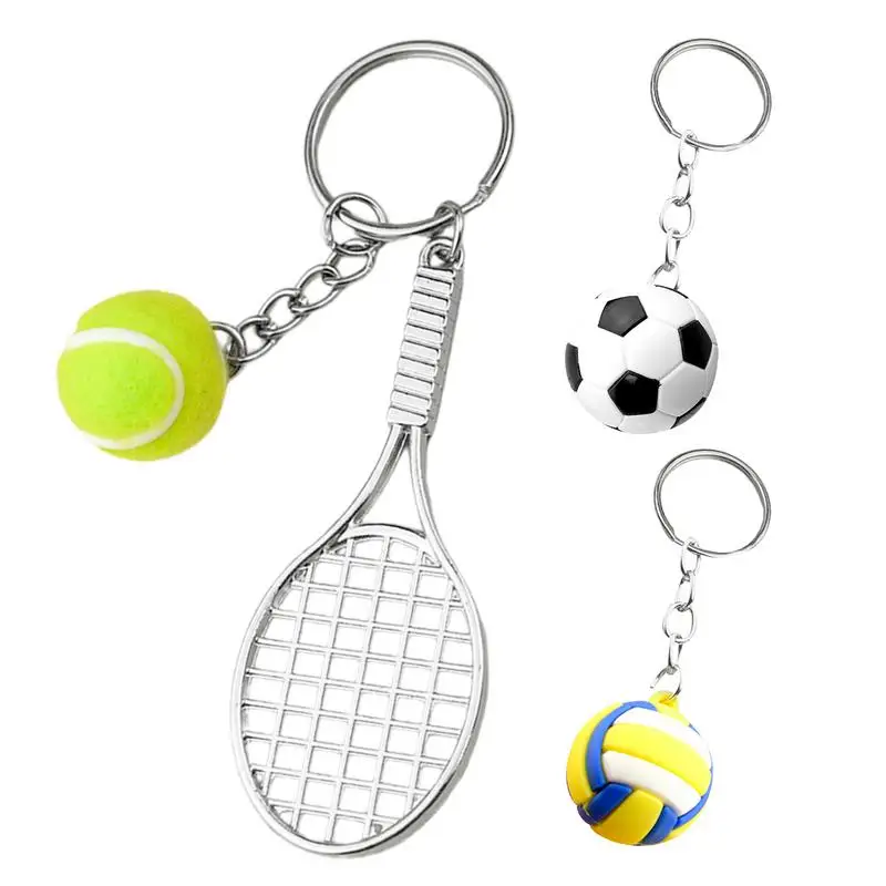 

Mini Keychain Tennis Party Favors Tennis Ball Key Ring Tennis Bag Pendant Sports Keychain For Boys Girls School Carnival Reward