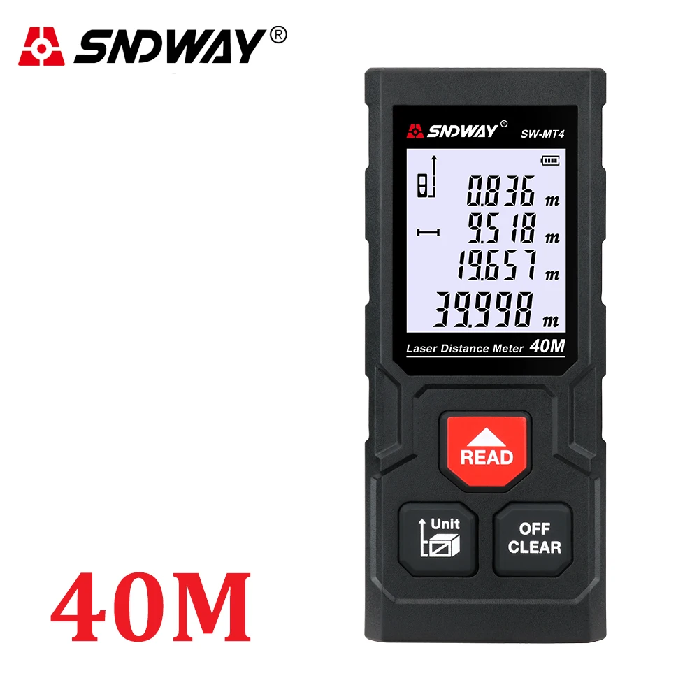 SNDWAY Laser Distance Meter Laser Rangefinder Roulette Tape Green Laser Range Finder Ruler Trena Distance Measuring Instrument