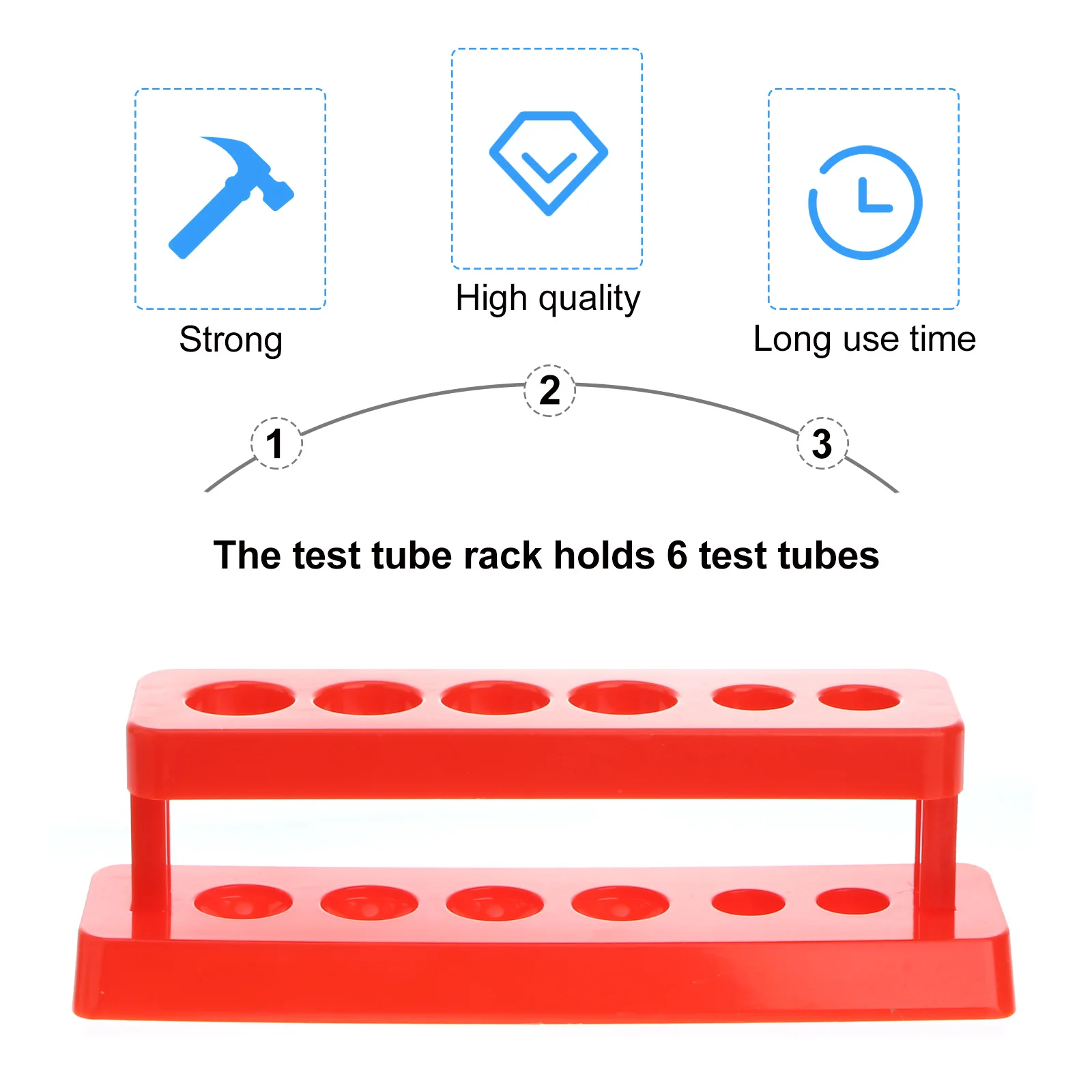 1 set Clear Clear Rack Plastic Test Tube Rack ABS Material Portable Space Saving Lab Scientific Test Tube Tools