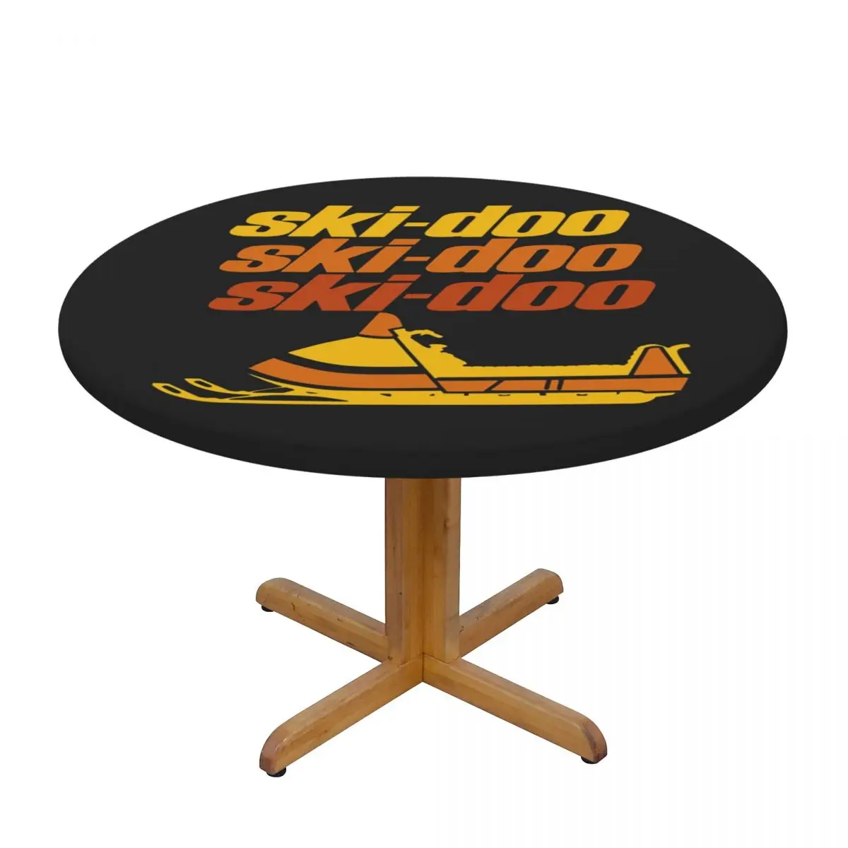 Ski Doo Vintage Snowmobiles Waterproof Round Tablecloth Oilproof Table Cloth for Kitchen Events Dining Table Cover