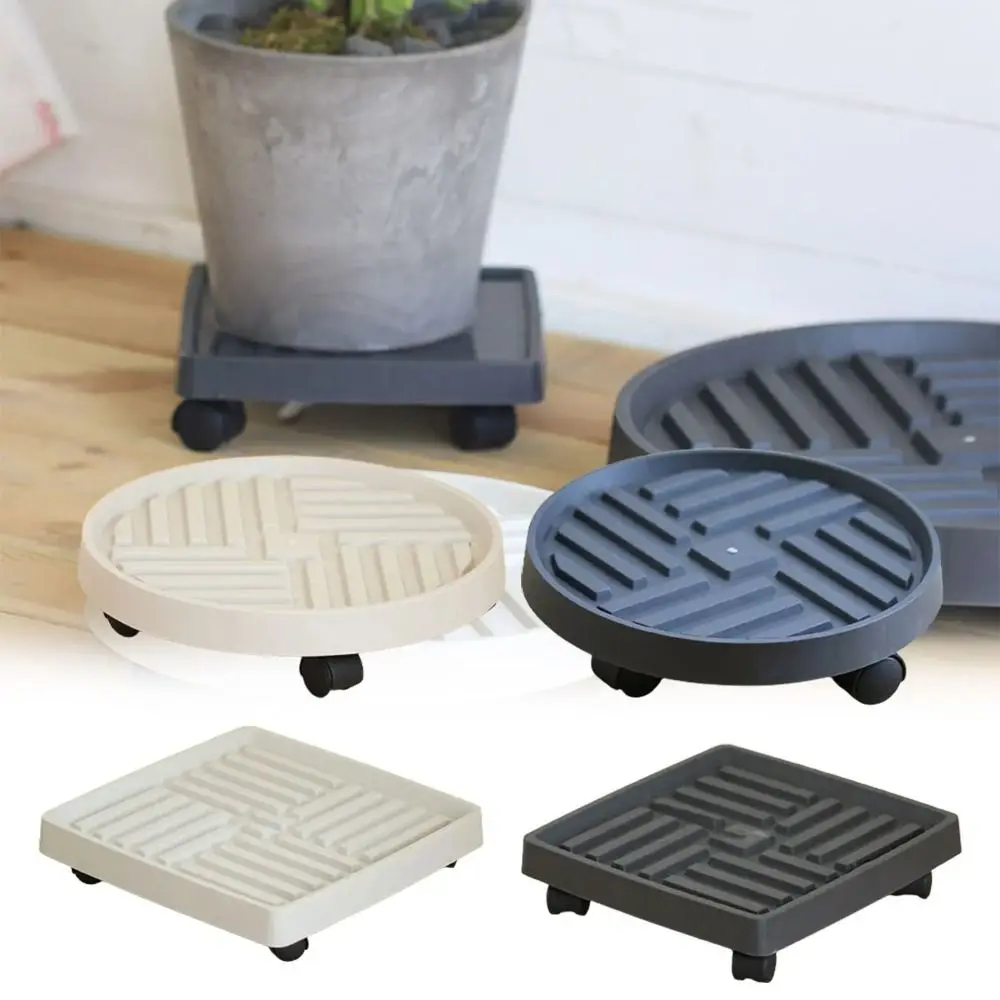 

Mobile Flower Pot Stand Trays Multifunctional Round Square Flowerpot Tray Anti Rotting Root with Wheels Plant Pot Tray