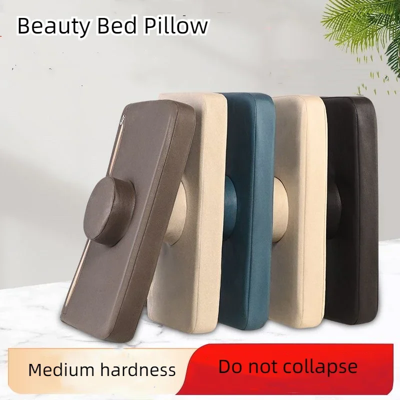 PU Beauty Bed Pillow with Cylindrical Beauty Salon Anti Collapse Rectangle/Semicircle Massage Bed Pillow Zipper Removable