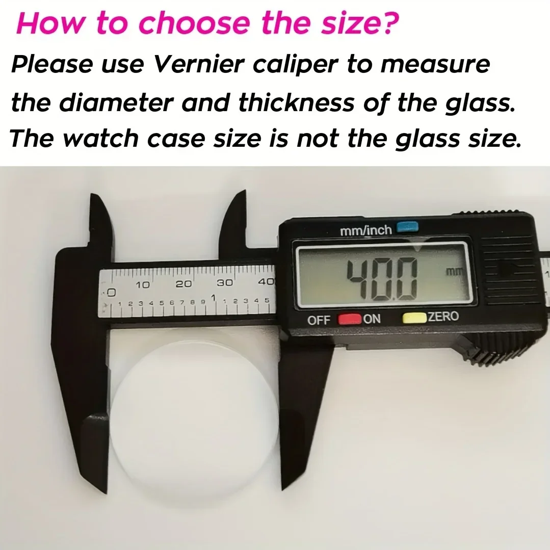 2 Pieces 15 - 45mm Flat Round Watch Crystal Glass Mineral Transparent Smart Watch Replacement Glass Repair Tool 1.0mm Thickness
