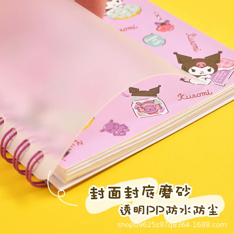 Stock Ins Style Creative Sanrio Series Cartoon Kuromi Hellokitty Coil Book Cute Girl Heart Notebook Waterproof And Oil Resistant