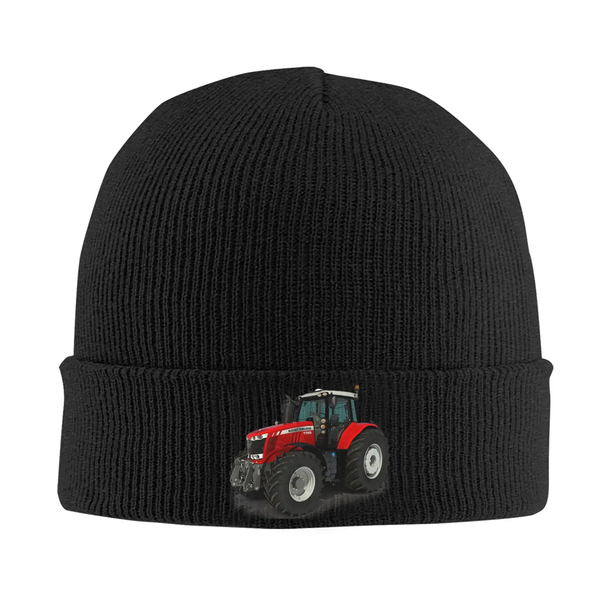 Custom MF Tractor Tractors Skullies Beanies Caps For Men Women Unisex Cool Winter Warm Knit Hat Adult  Bonnet Hats