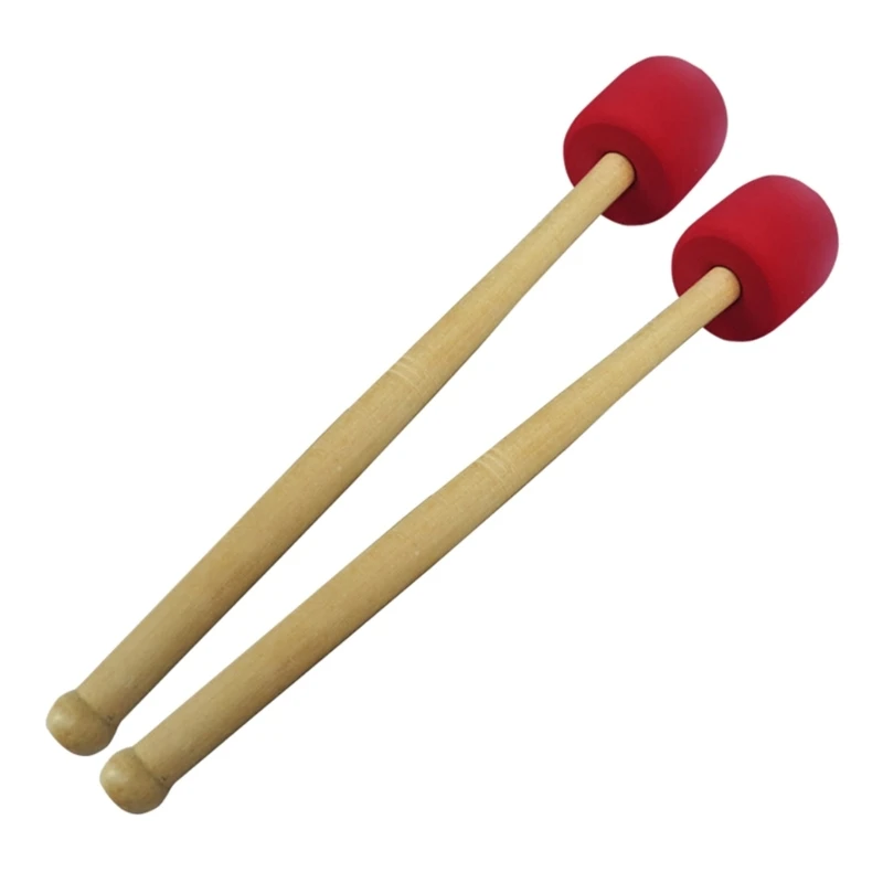 Drum Mallet Stick Percussions Drumstick Foams Head & Wood Handles Drum Stick for Percussions Instrument Band Accessory 24BD