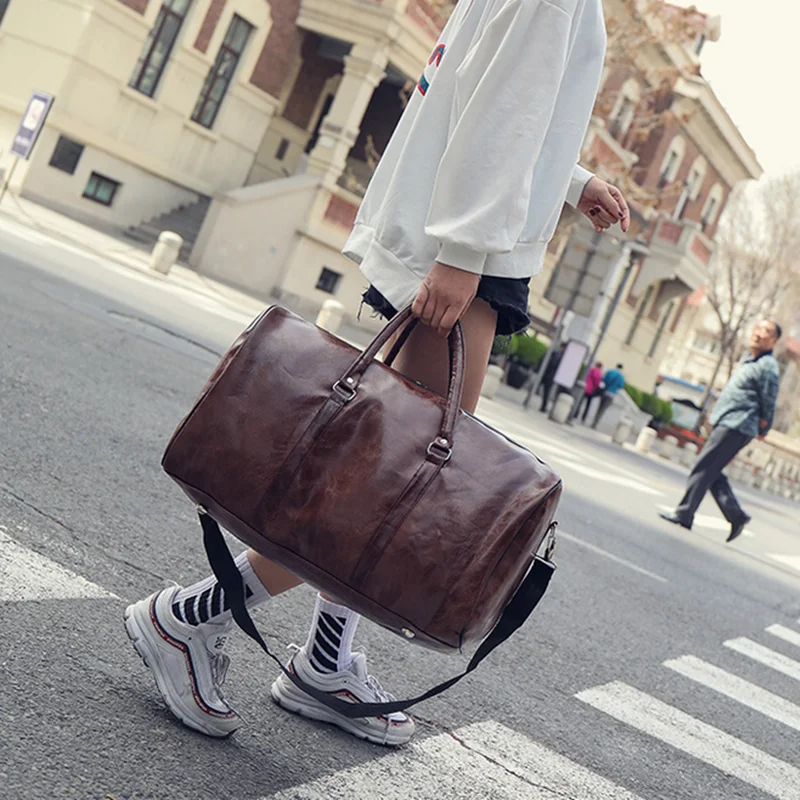 Leather Travel Bag Large Duffle Independent Big Fitness Bags Handbag Bag Luggage Shoulder Bags Women Men Business Suitcase Pu