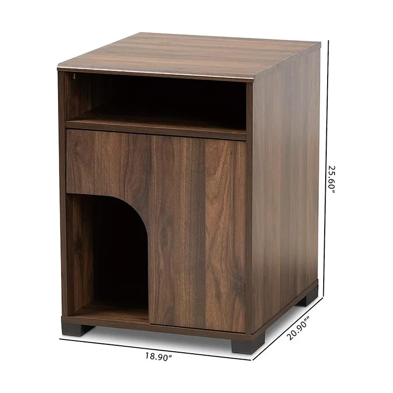 Solid Wood Cat Nest Bedside Table Side Cabinet Multi-purpose Pet  House Wooden Simple  Bed Semi-closed House