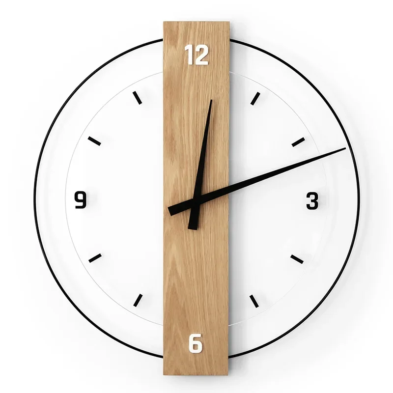 Solid Wood Wall Clock Nordic Simple Modern Wall Clock Silent Creativity Elegant Watch Interior Room Decoration Accessories