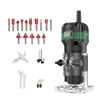 800W Woodworking Electric Trimmer Compact Wood Router Tool 33000RPM Copper Motor 6-Speed Adjustable DIY Trimming Milling Machine