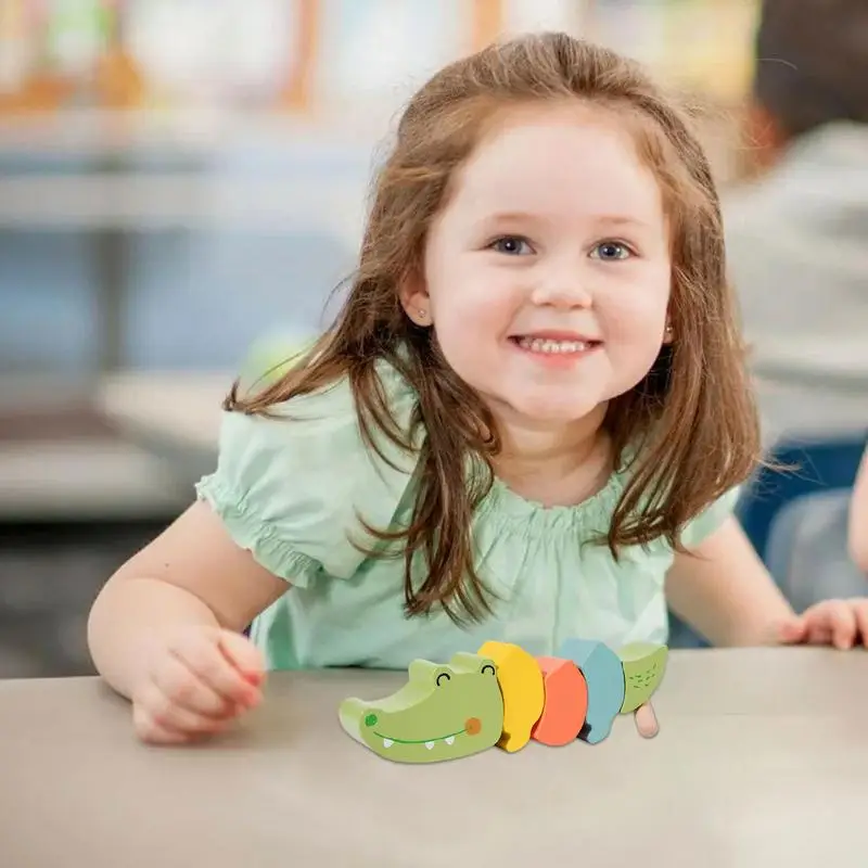 Bausteine Schnürung Perlen pädagogische Vorschule lernen Farber kennung Matching Game Animal Farm Threading Spielzeug für Kinder