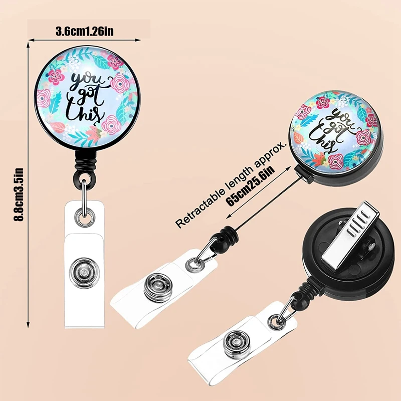 Bobina per Badge da 10 pezzi con citazioni motivazionali porta Badge retrattile porta Badge ispiratore con Clip