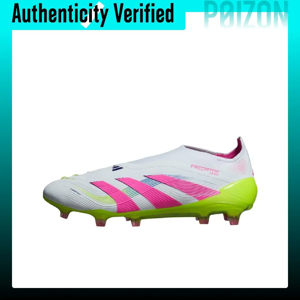 Adidas PREDATOR ELITE Soccer Shoes Unisex Low Top Cloud White/Clear Pink/Clear Lemon ID3876