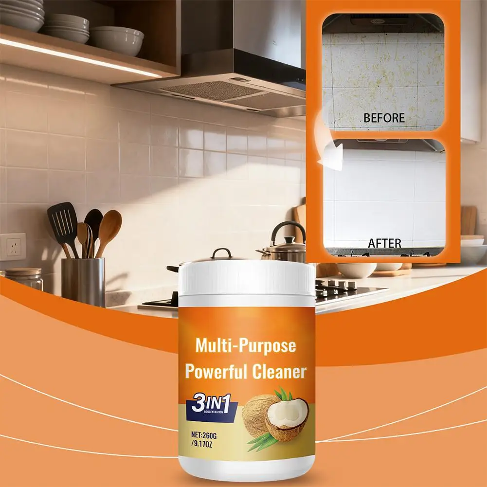 1PCS Strong Cleaning Cream Coconut Oil Formula Multi Surface Stain Remover For Home Leather Appliances Quick Clean Non Damaging