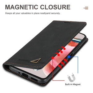 RFID قفل مغناطيسي فليب جراب جلدي, محفظة حامل بطاقة, Xiaomi Redmi Note 13, 12S, 11, 10, 9, 13C, 12C, Poco X6, M6 Pro, C65, 13T أفضل 12 حافظة Xiaomi X6 مبيعا - رقم 11