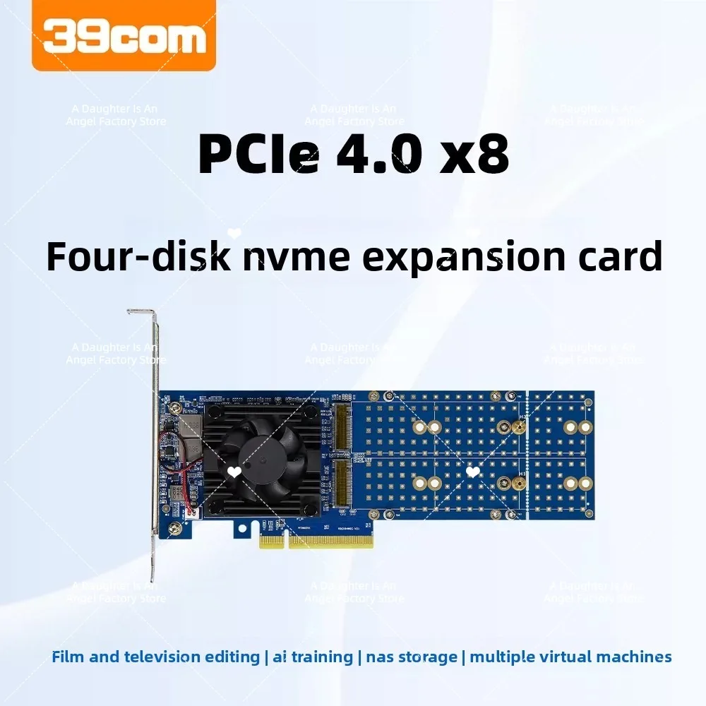 PCIe 4.0x8 nicht-splitting PLX88024 Video-Bearbeitungs-NAS Feiniu, M.2-Festplatten-NVMe-Erweiterungskarte