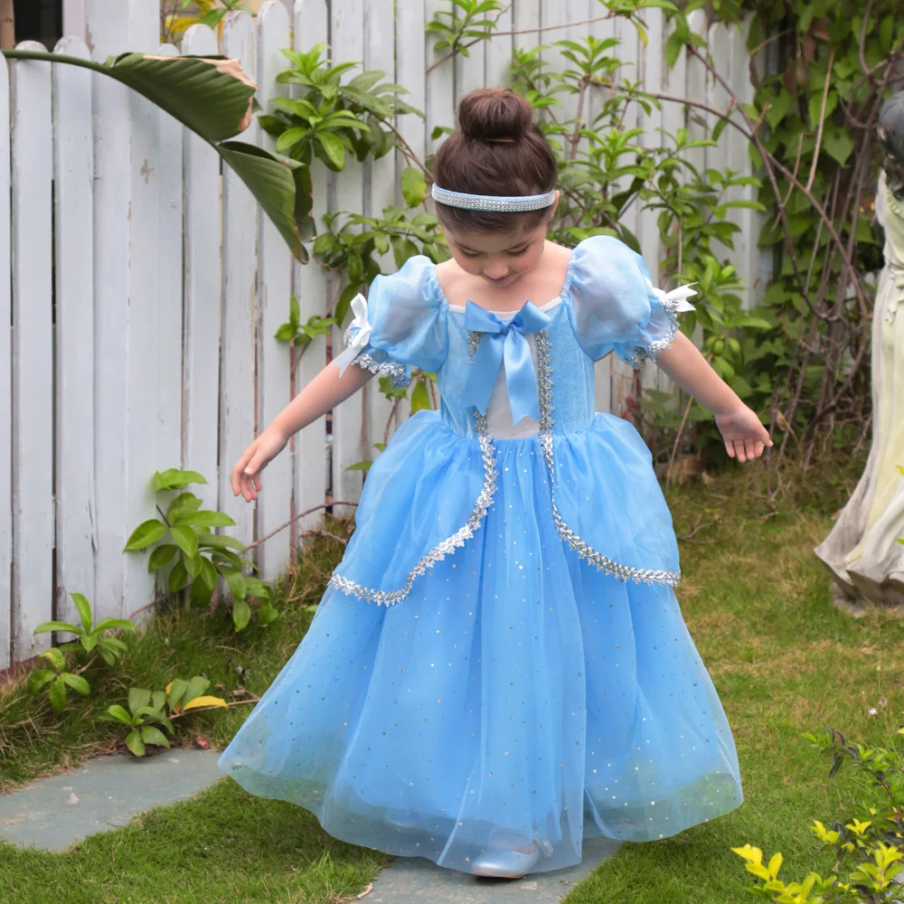 Vestido de princesa con lentejuelas hinchadas para niña, vestido de tul para boda, fiesta de cumpleaños, desfile de belleza, vestidos de baile de rendimiento, nuevo