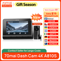 70mai 4K Dash Cam A810S IMX678 4K Resolution 70mai Car DVR Supercapacitor Support Dual-Channel HDR Recording Voice Control
