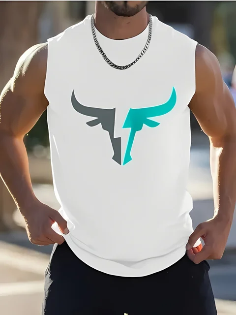 2025 New Summer Casual Men's Tank Top Outdoor Beach Men's Fashionable Sleeveless T-shirt Street Sporty Style Men's Top 2