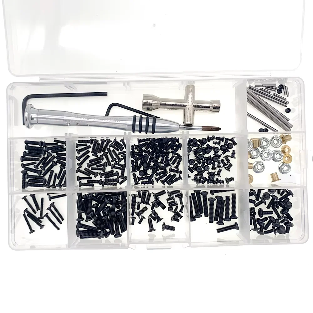 Screws Parts Kit - Pan Head/Flat Head Cross Screws with  Allen Wrench M2/M2.3/M2.5/M3/M4 for WLtoys12428/144001/A949/A959 RC Car
