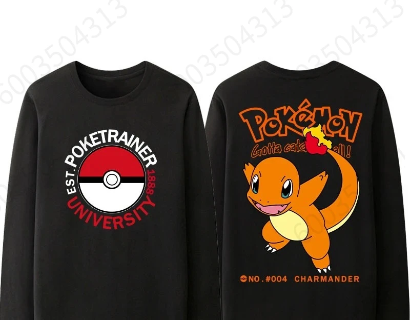 

Men's Women Pokémon Charmander Hoodies Peripheral Sweatshirt Pullover Casual Top Autumn Winter Fleece Oversize O-Neck Unisex