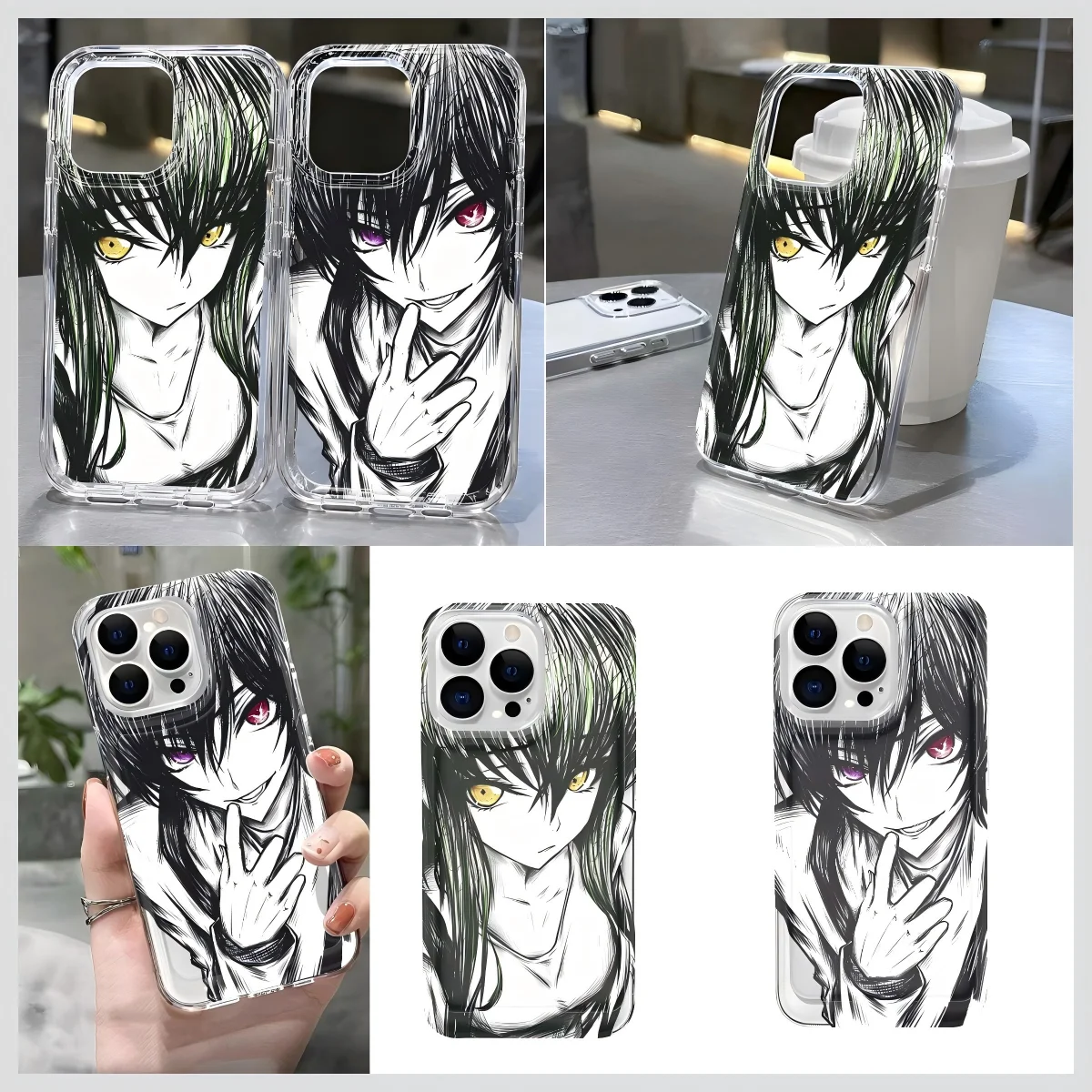Anime Dual-Eyed Phone Case for Samsung Galaxy S25 S24 S23 S22 S21 S20 S10 Note20 Note10 FE Ultra Plus 4G 5G Clear