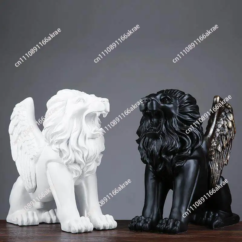 lion ornament Nordic living room wine cabinet TV cabinet decoration simple office display artwork resin material