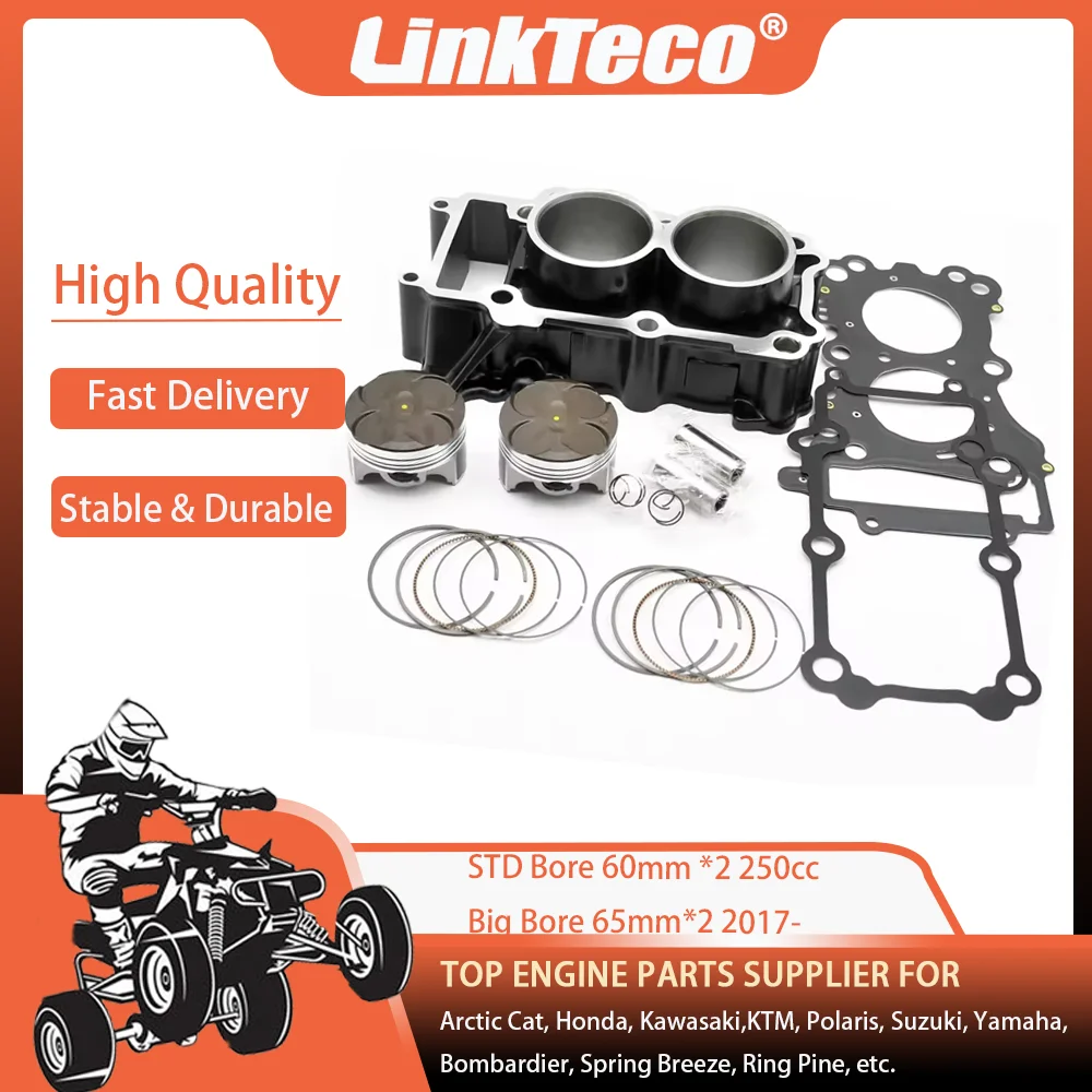 2017- STD 60mm * 2 250cc gran cilindro 65mm * 2 Kit de anillo de pistón de bloque de cilindro de motocicleta para Yamaha MTN250 MT-25 YZF-R25 1WD-E1311-00