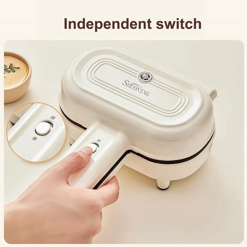 220V Mini Panini Breakfast Machine Non-stick Sandwich Machine Double-sided Heating Bread Machine Multi Toaster Auto Edge Sealing