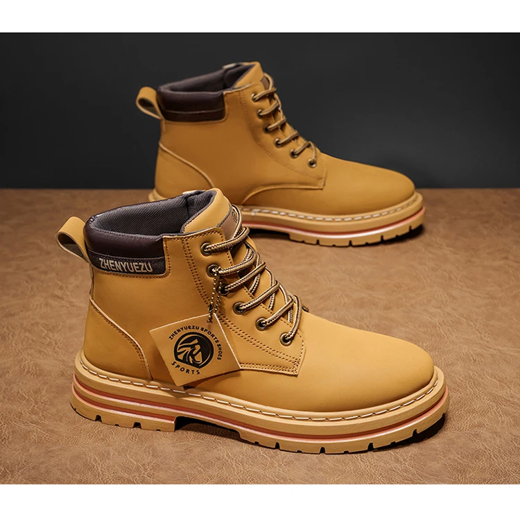 Modische Herren-High-Top-Stiefel, weiches Komfortfutter, verschleißfeste Sohle, ideal für Outdoor-Sport und Wandern. – Detail 20