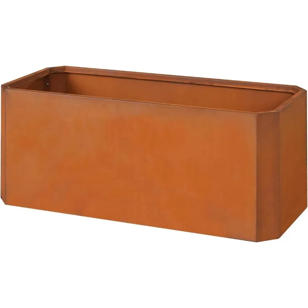 

36x15x15-Large Rectangular Planter Matel -Outdoor Indoor-Corten Steel Planter Box Heavy Duty Commercial Reside