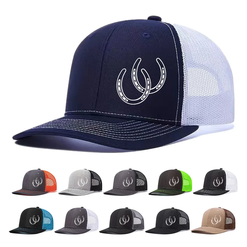Hip Hop Creative Pattern Mesh Baseball Cap Breathable Slight Curved Brim Peaked Hat Adjustable Trendy Hat for Casual Wear