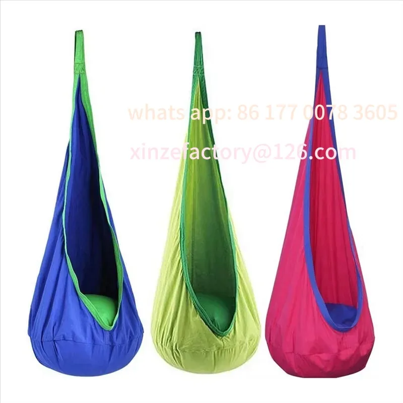 

Customizable New Hanging Chair Portable Parachute Cloth Swing Bed Indoor Courtyard Model With Inflatable Cushion Hanging Chair