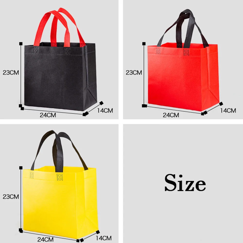 Casual Foldable Shopping Bag Reusable Eco Unisex Fabric Non-woven Shoulder Fabric Bags Pure Color Tote Grocery Bags Pouch