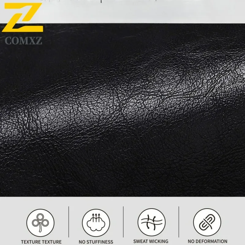 COMXZ Male Leather Jacket Luxury Elegant Slim Working Leather Trench Coat Fashion Single Breasted New Windproof Long Outerwear​