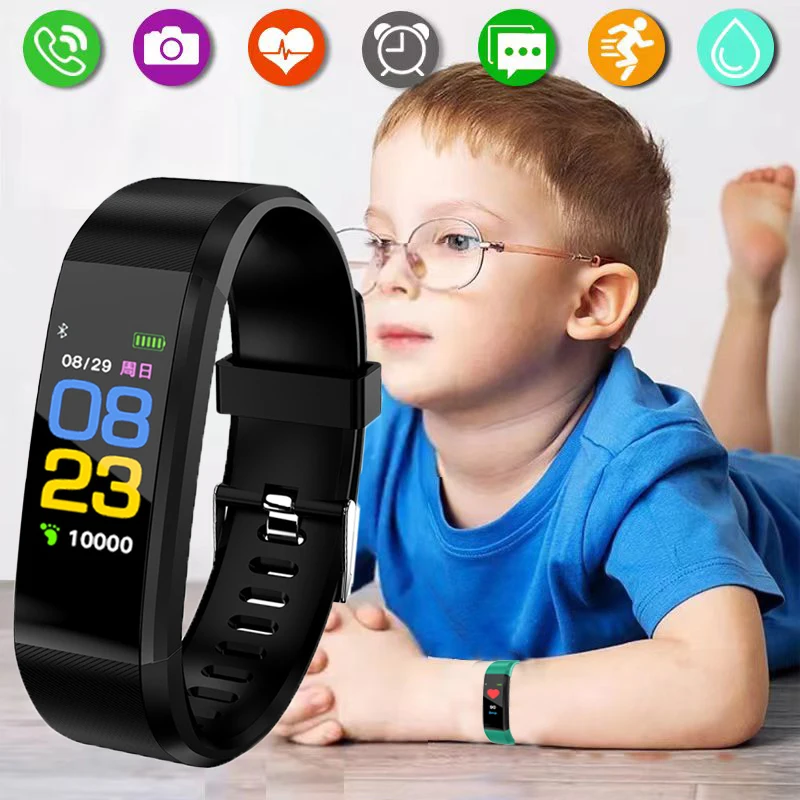 Montre connectée Hodinky pour enfants, montre intelligente numérique LED, horloge électronique de sport, adaptée aux étudiants, filles et garçons, 8 à 18 ans