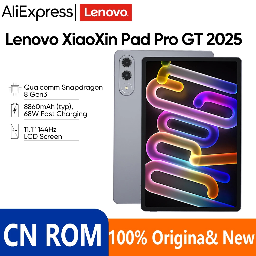 

Original Lenovo Xiaoxin Pad Pro GT Tablet 11.1'' 128GB 256GB 8860mAh 68W Charging Snapdragon 8 Gen3 144Hz 3.2K LCD Display