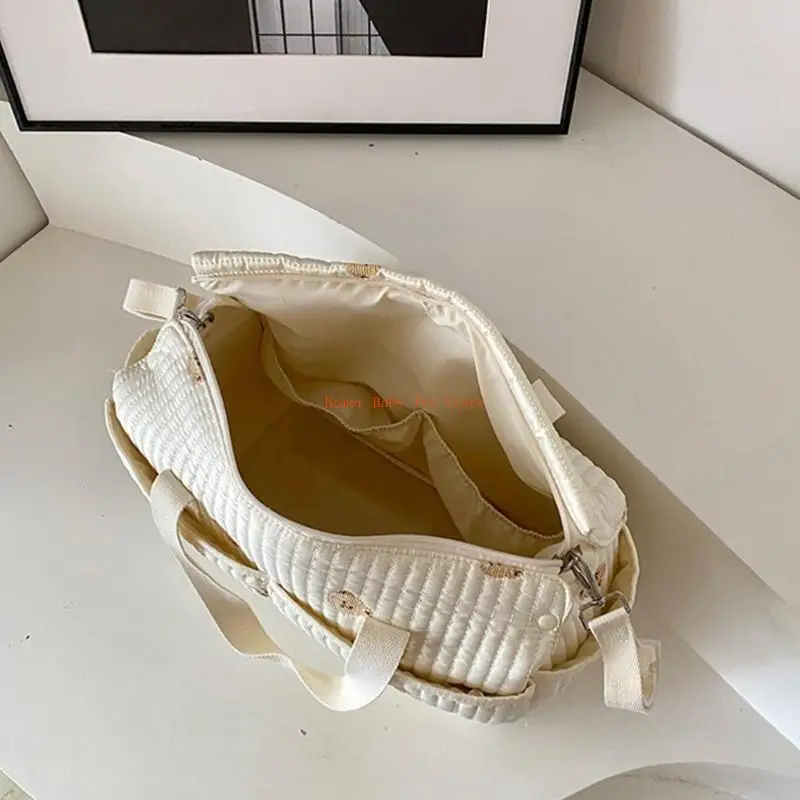 

J0PF Embroidered Floral/Bear Mother Bag Large Capacity Diaper Bag for Moms Portable Bottle Nappy Organiser Case