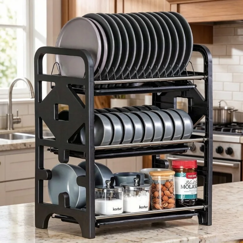 

Multifunctional Kitchen Dish Draining Rack, Bowl Plate Knife Spoon Storage Organizer for Cabinet