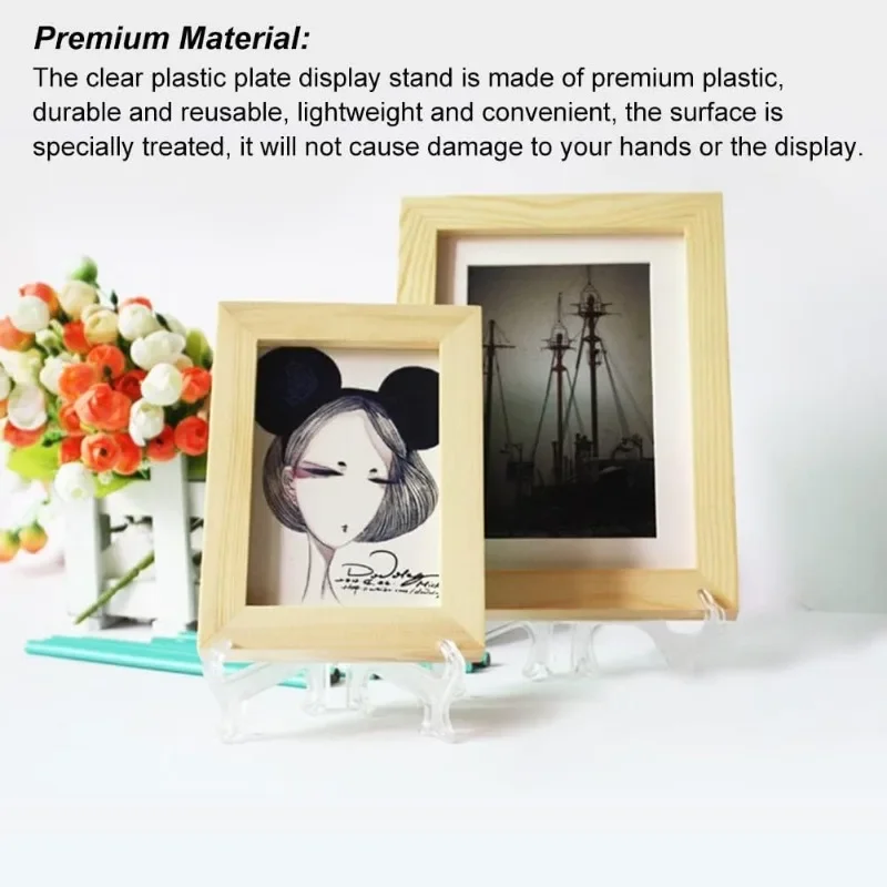 5/30PCS Transparent Dish Plate Racks Kitchen Tableware Display Stand Foldable Photo Frame Plastic Holders Home Kitchen Tools