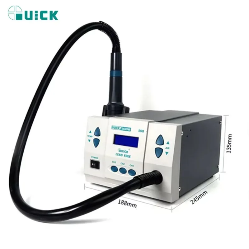 

HotOriginal 1000W 220/110V QUICK 861DW Heat Gun Lead Free Hot Air Soldering Station Microcomputer Temperature Rework Station