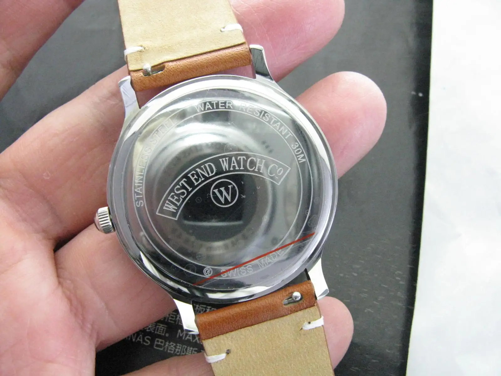 West end Sowar Red dial (Track scale)brand-new Quartz ultra-thin men\'s Military watch