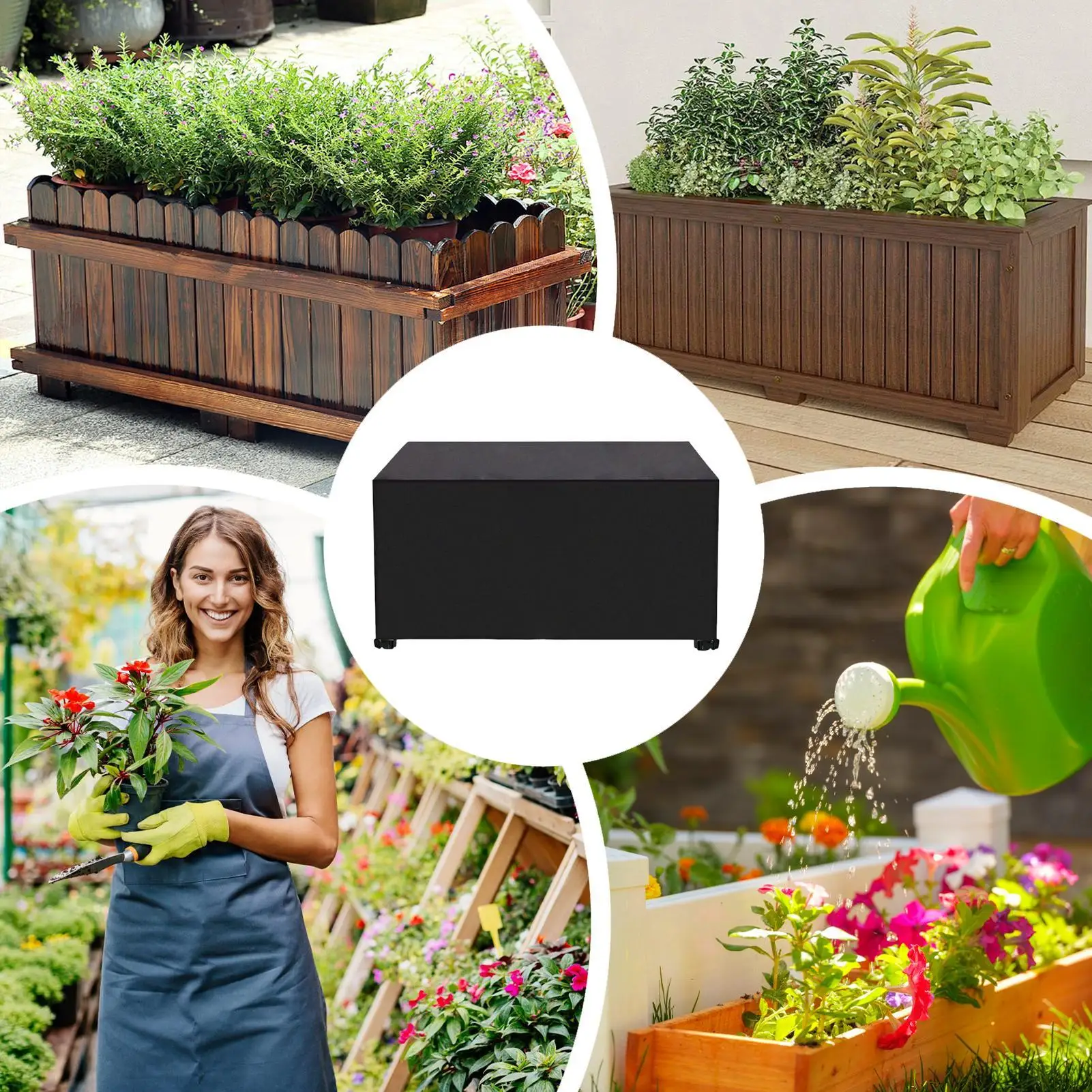 Garden Bed Cover For Winter Waterproof With Drawstring Outdoor Plant Box Cover For Tomato Flowers Strawberry Blueberry