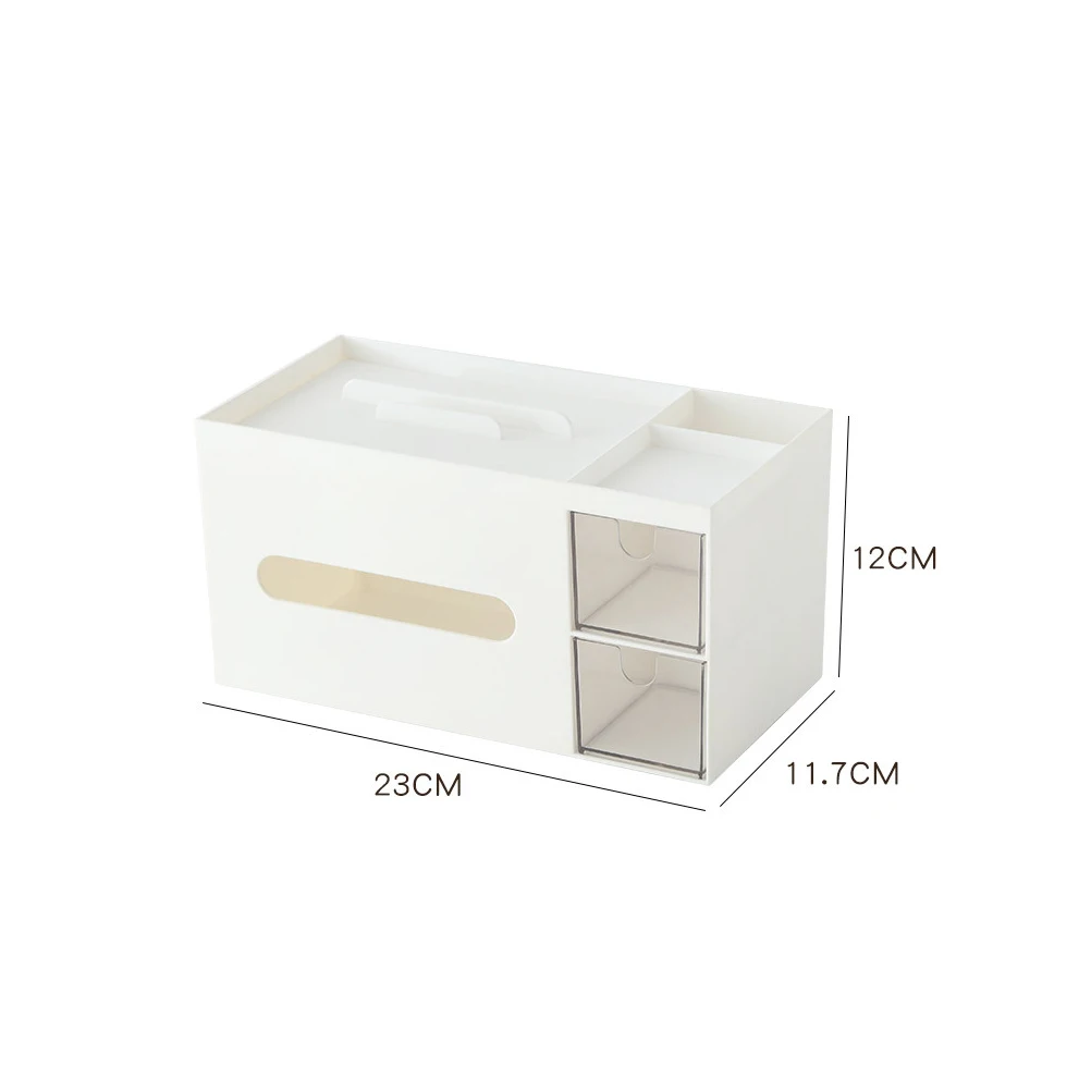 

Creative Tissue Dispenser Desktop Napkin Box White Plastic Tissue Case Storage Organizer Home Office Decor Paper Drawer