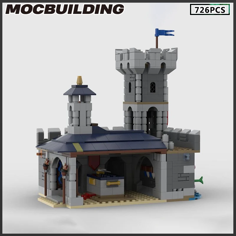 

Medieval Castle MOC Building Block Architecture Grey Tower Model DIY Bricks Birthday Present Christmas Gifts Assembling Toys