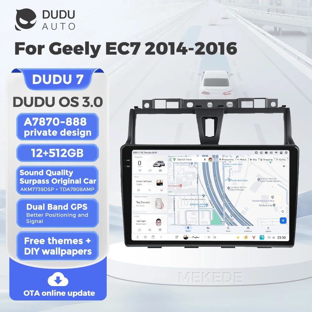 DUDUAUTO DUDU7 A7870 2Din GPS DSP Android Car Radio Video Player for Geely Emgrand EC7 2014 2015 2016