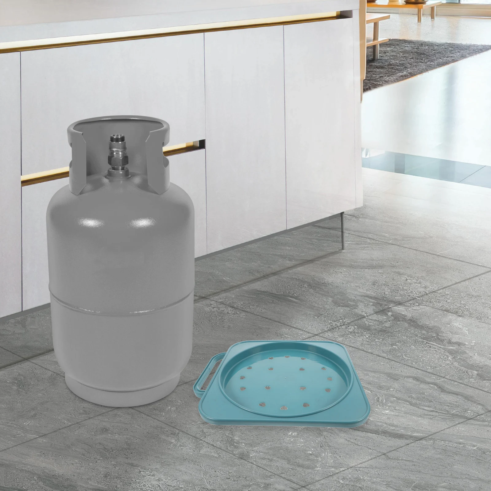 

Gas Cylinder Propane Tank Wheeled Base ABS Propane Tank Fixed Shelf Material Kitchen Cylinders Storage Dolly Cart