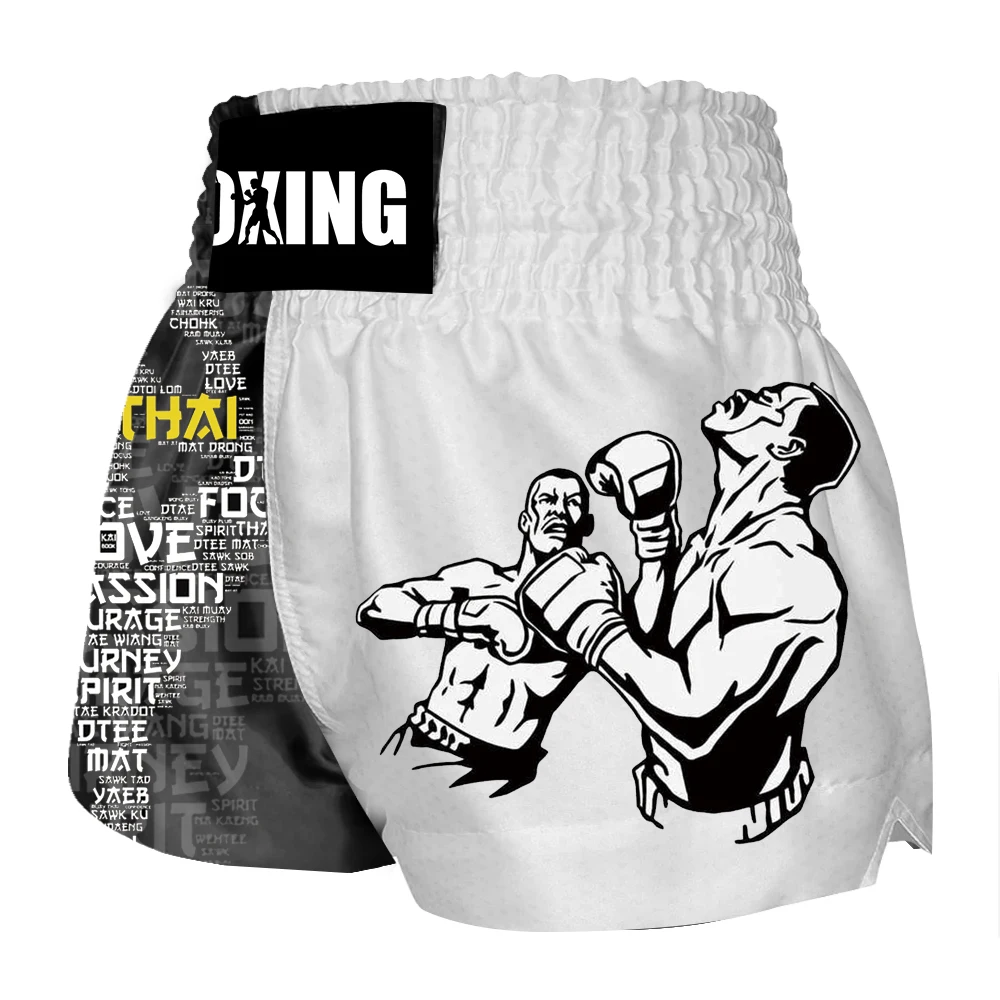 Pantalones cortos de boxeo Muay Thai para hombres, mujeres, niños, adolescentes, Kickboxing, Lucha, MMA, Trunks, Sanda Grappling